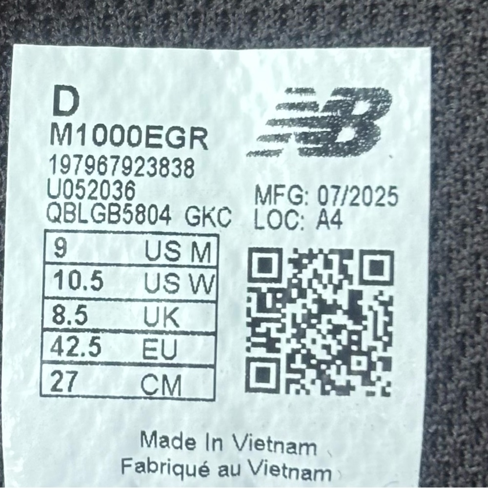 New Balance 1000 🔥 NB Black Silver Metallic Gray M1000EGR U052036 9 10 11.5 13 - Picture 9 of 10